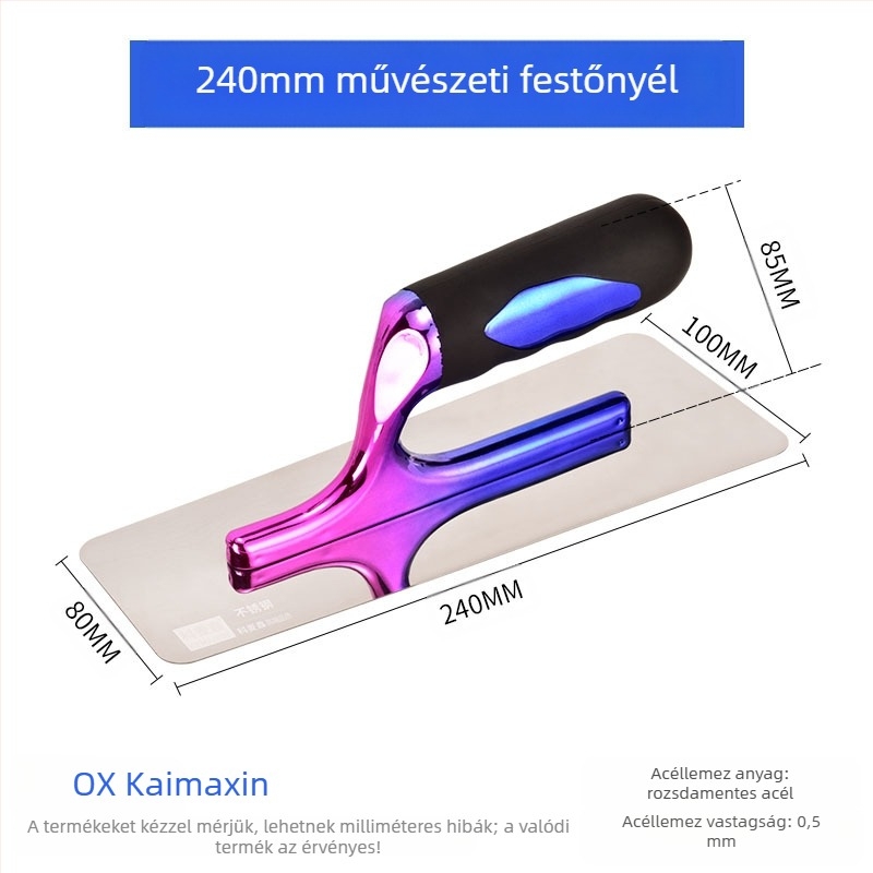 Kehaixin Gömbölyített sarkú glettelő kés – Rozsdamentes acél, modell Putty Scraper, művészeti festékek és diatómás sár