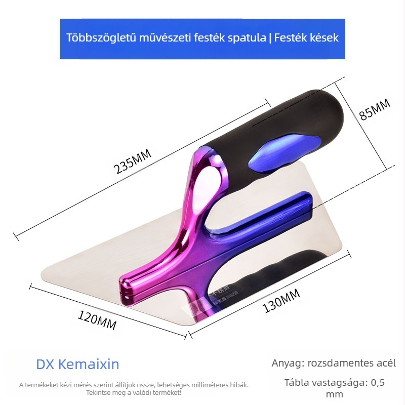 Kehaixin Gömbölyített sarkú glettelő kés – Rozsdamentes acél, modell Putty Scraper, művészeti festékek és diatómás sár