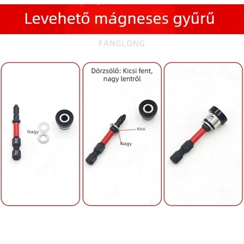 Gipszkarton pozicionáló fej, állítható mágnesgyűrűvel, S2 szerszámacélból, Philips kereszttű csavarokhoz faiparban