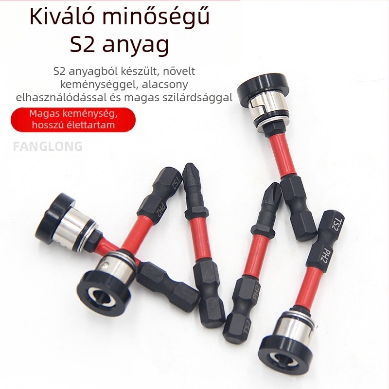 Gipszkarton pozicionáló fej, állítható mágnesgyűrűvel, S2 szerszámacélból, Philips kereszttű csavarokhoz faiparban