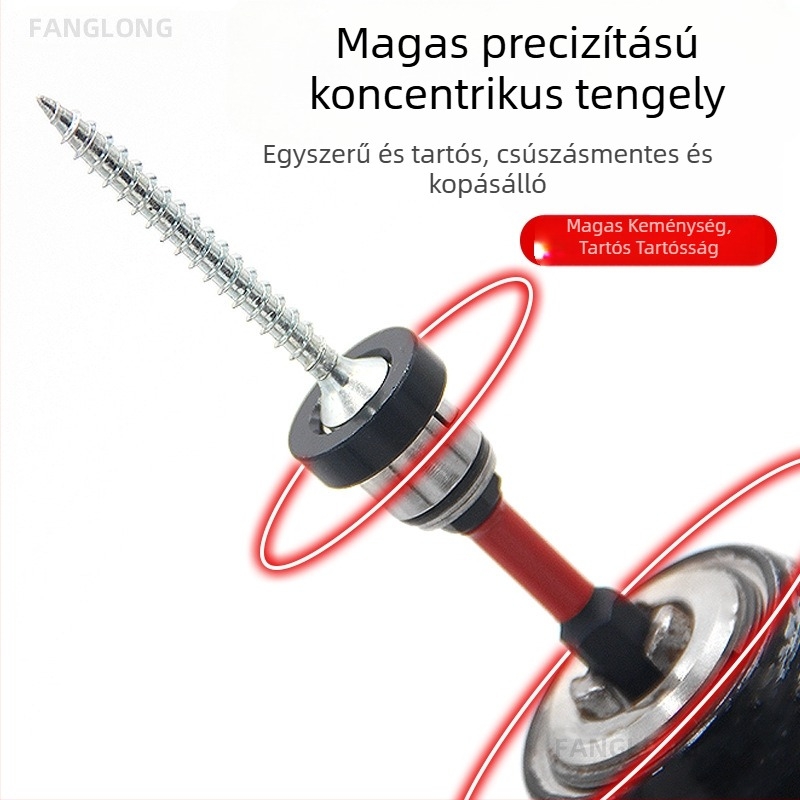 Gipszkarton pozicionáló fej, állítható mágnesgyűrűvel, S2 szerszámacélból, Philips kereszttű csavarokhoz faiparban