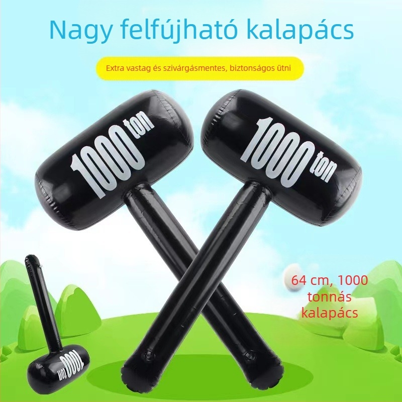 Felfújható kalapács gyerekeknek, PVC anyagú műanyag játék, 4–6 éveseknek megfelelő, csomagolás Opp bag