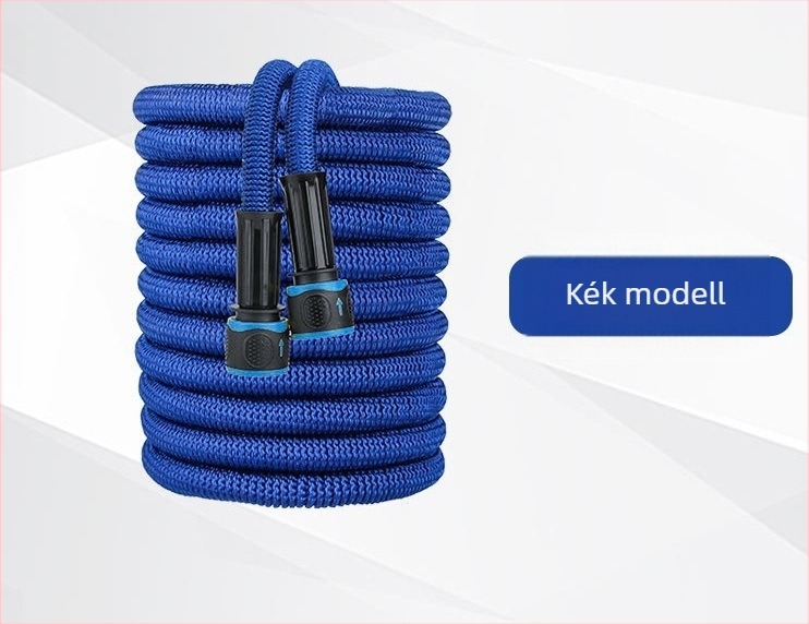 Teleszkópos kerti tömlő háromszintű kinyúlással és magasnyomású permetező fejjel autómosáshoz és öntözéshez