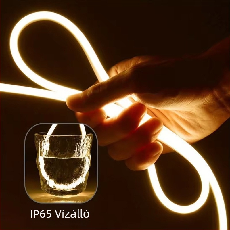 USB 5V-es dimerizálható neon LED-szalag kézmozgás-alapú fényérzékelővel, vízálló öntapadós szalag szekrényhez és hálószobához