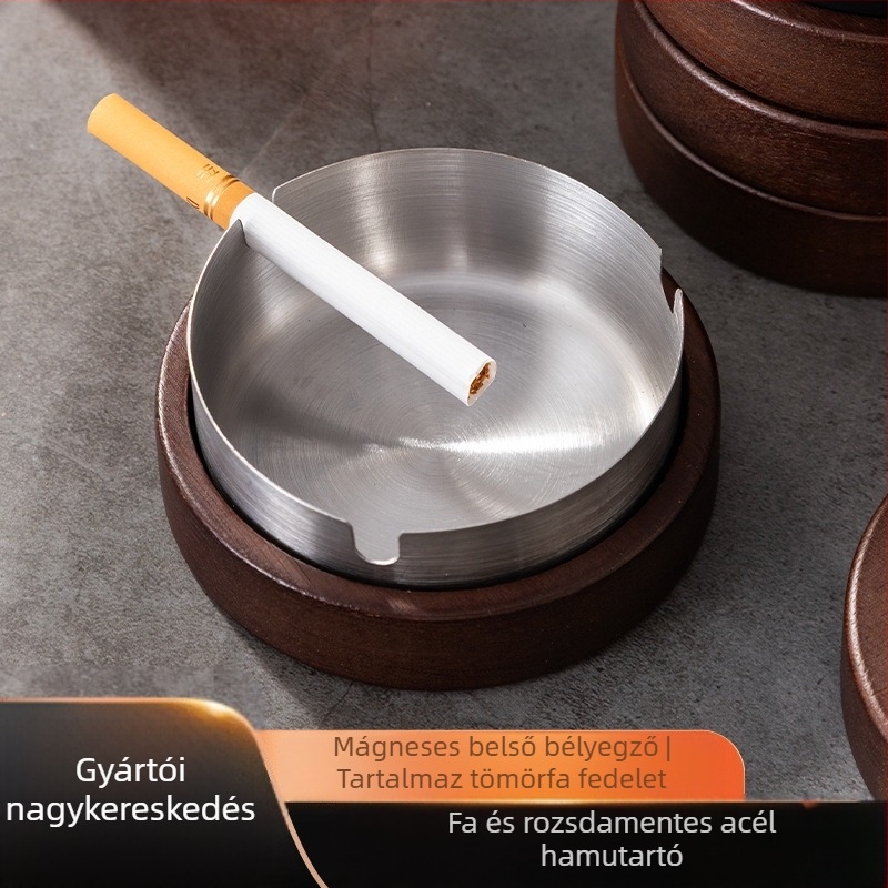 Körkörös hamutál akácfából, fa fedővel, modern letisztult stílus, otthoni használatra és üzleti ajándéknak.
