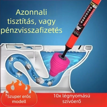 WC szívó eszköz pneumatikus működéssel, PVC kivitel, háztartási csatornázáshoz