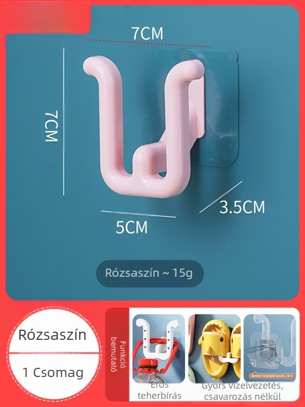Fúrás nélküli fürdőszobai papucs-szárító, falra szerelhető, műanyag, 1 réteg