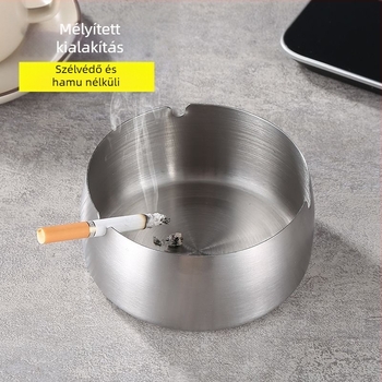 Rozsdamentes acél hamutartó tárolóval és logóval, minimalist dizájn