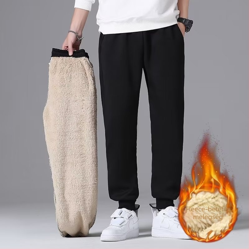 Férfi fleece tömés kapucnis kabát zipzárral, áll-nyak, bő szabás