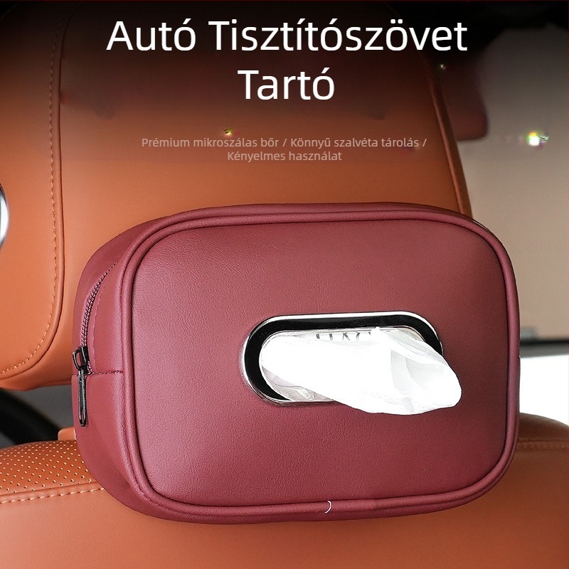 Bőr autós szalvétatartó pánttal; Car Sail Family; alkalmas a karfához és a hátsó panelhez; testreszabás elérhető