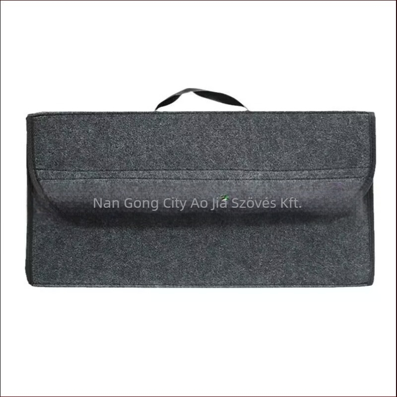 Filcből készült csomagtartó tároló doboz összecsukható dizájnnal, fogantyúval, univerzális autóhoz, logó nyomtatási lehetőség