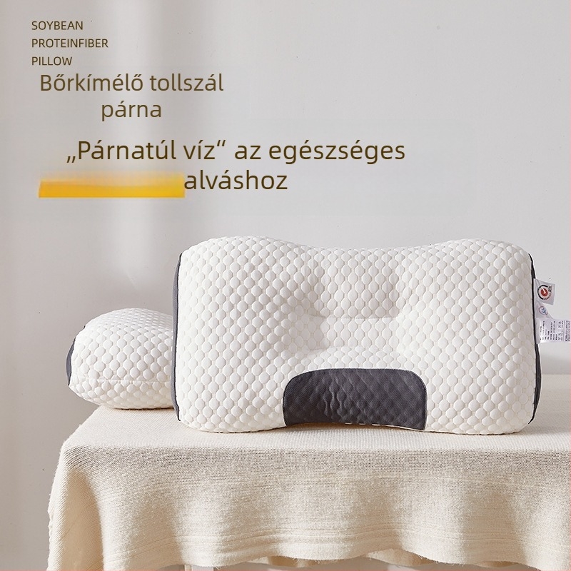 Spa masszázs nyakpárna, deformáció elleni nyaki támasz, lélegző antibakteriális huzat, négyszögletes forma, toll-velúr töltet