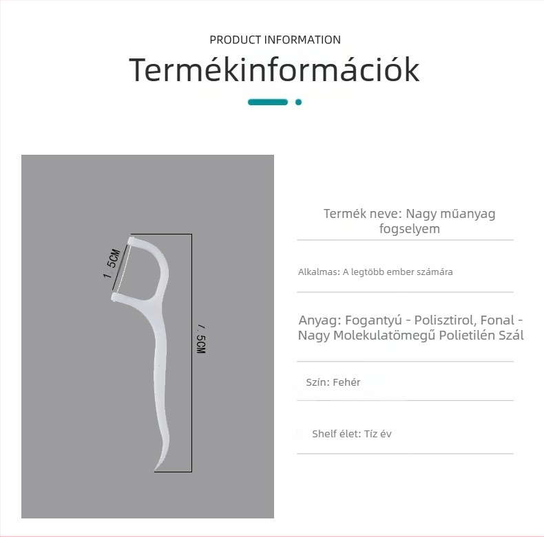 Polimer fogselyem-pálca, egyszer használható, több mint 300 darab, dobozban 30 csomag