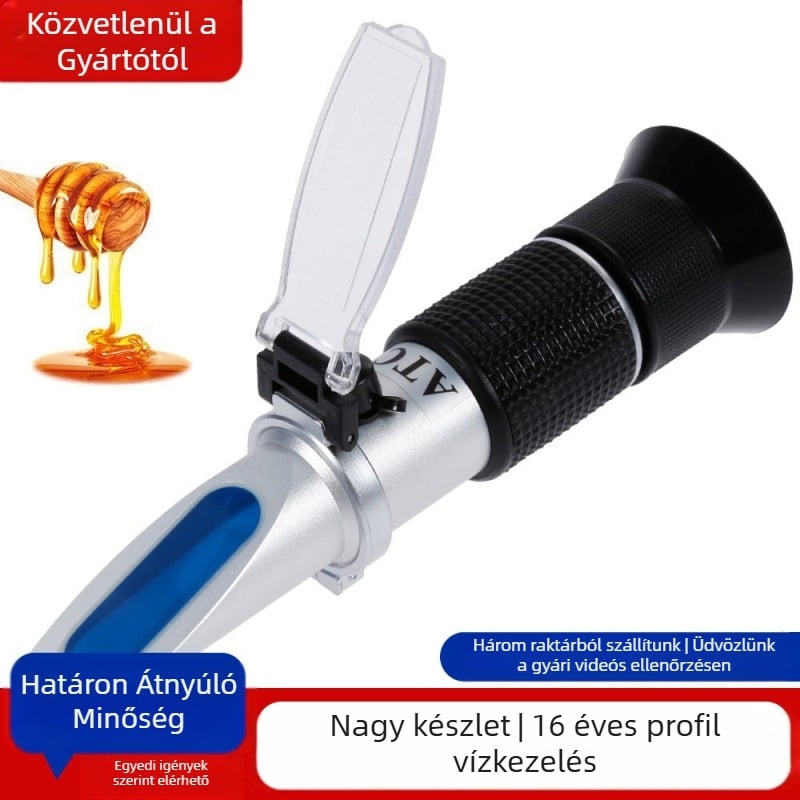 Hordozható refraktométer cukor elemzéséhez, nagy pontosság, cukortartalom 0-32%, modell TDHJ032, New mart márka, digitális kijelző.