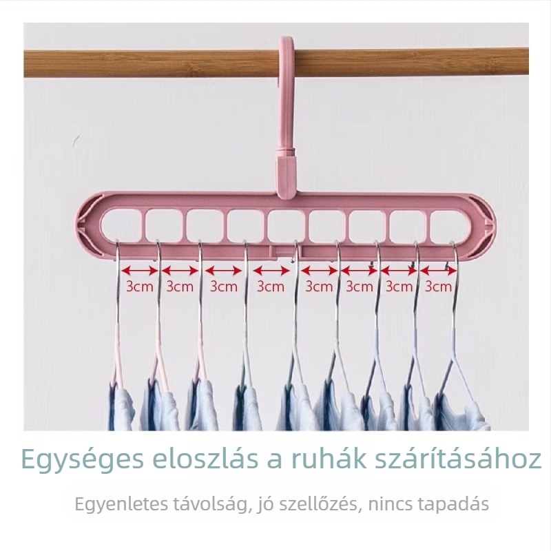 Forgatható kilenclyukú ruhafogas kollégiumhoz — multifunkcionális ruharendező PP anyagból, testreszabható, 2020-es bevezetés, alkalmas ruhákhoz, nadrágokhoz és nyakkendőkhöz