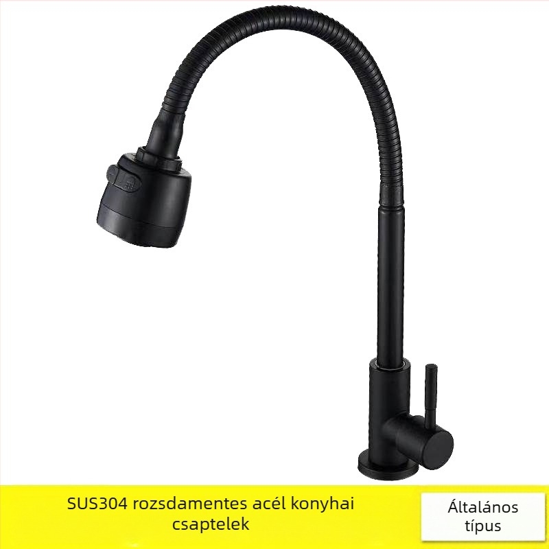 Rozsdamentes acélból készült egykezes keverőcsap, kerámiás szeleppel