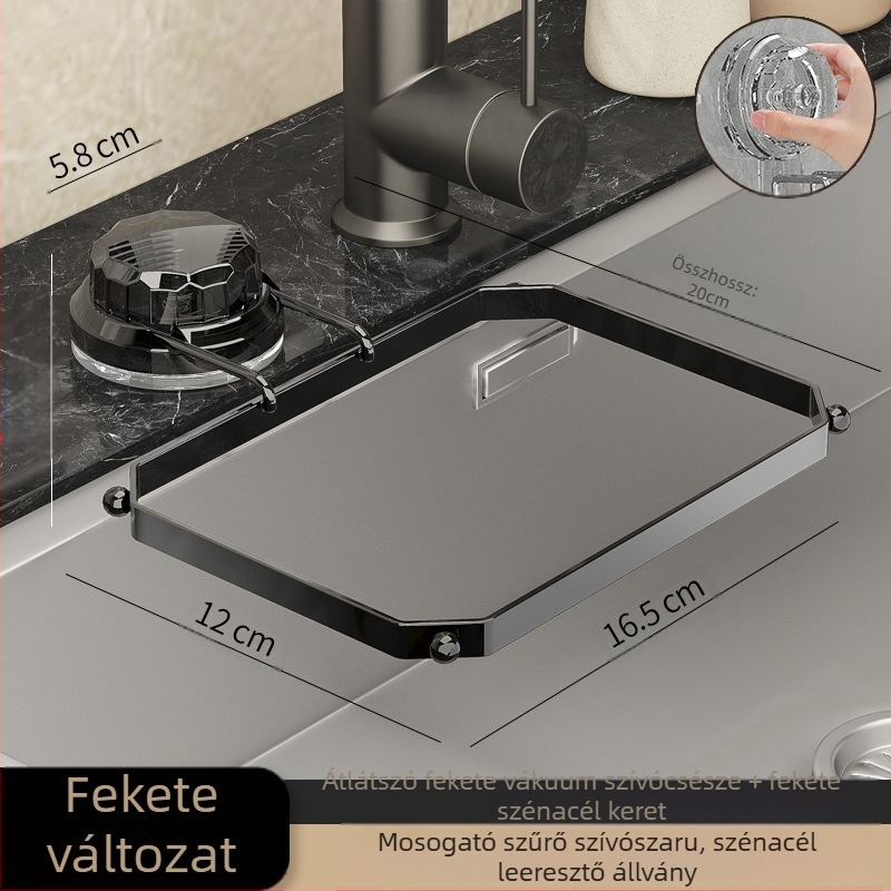 Szívókorongos mosogatótálca szűrő maradékokhoz — fém-plasztikus kivitel, Dalin, 300 darab a dobozban, könnyű luxus stílus