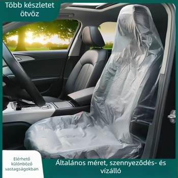 Egyszer használatos autóülésvédő előre és hátrafelé ülőhelyekhez, por- és vízálló, 100% elsődleges műanyag, fúvott film technológia