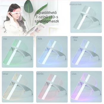 Photonfényterápiás szépségmaszk otthoni használatra, USB töltés, 3 szint, bőrmegújítás és bőrszín világosítás
