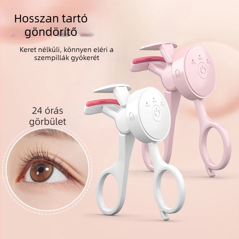 Elektromos melegített szempillaspiráló hőmérséklet-szabályozással — mini hordozható, otthoni használatra, hosszú ideig tartó rögzítés