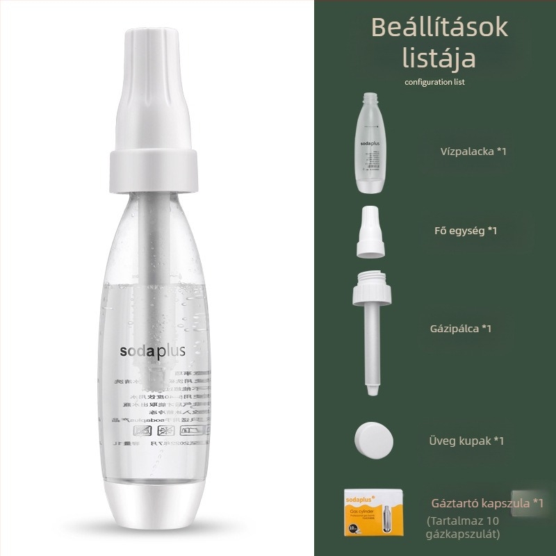 Háztartási szódás készülék, modell qsj001, otthoni használatra, 1000 ml kapacitás, push-button vezérlés, forgó pumpálás