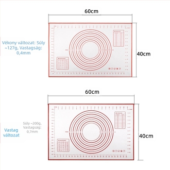 Xuan Juan Platina Szilikon Dagasztó- és Nyújtó Matrac Üvegszálakkal – Többfunkciós felület dagasztáshoz, nyújtáshoz, sütéshez és vágáshoz, csúszásmentes, modern stílus