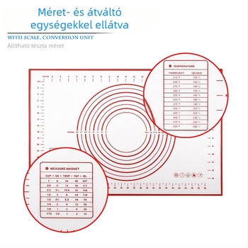 Xuan Juan Platina Szilikon Dagasztó- és Nyújtó Matrac Üvegszálakkal – Többfunkciós felület dagasztáshoz, nyújtáshoz, sütéshez és vágáshoz, csúszásmentes, modern stílus
