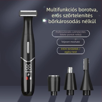 4-in-1 elektromos borotva és testszőr-eltávolító orr- és szemöldök trimminggel, USB-tápellátás, teljes testtisztítás, súly 220 g