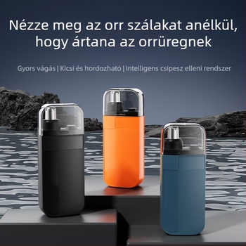 Elektromos orrszőrnyíró — újratölthető, ABS ház, teljesen mosható, beépített akkumulátor 100–300 mAh, üzemidő több mint 7 nap