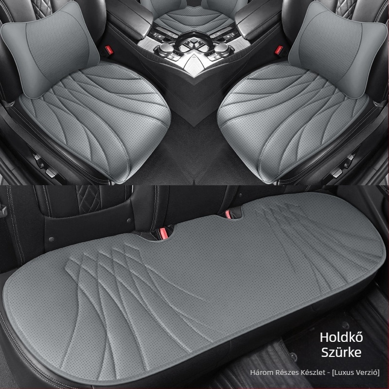 Autóülés párna perforált Napa bőrrel, szellőző és lélegző, univerzális illeszkedés, több részes készlet