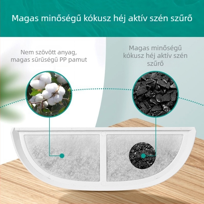 Eufy kisállat vízadagoló szűrő készlet — nem szőtt anyag + kókuszaktivált szén, többrétegű szűrőpamut, 150 db/csomag, macskáknak