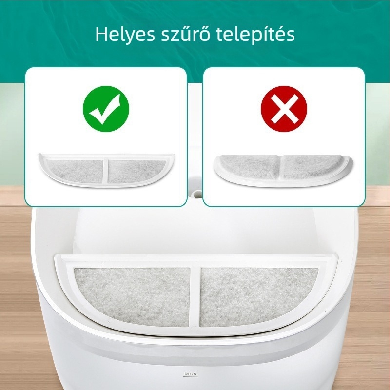 Eufy kisállat vízadagoló szűrő készlet — nem szőtt anyag + kókuszaktivált szén, többrétegű szűrőpamut, 150 db/csomag, macskáknak