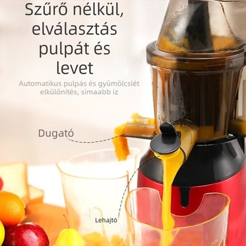 Gyümölcs- és zöldséglé facsaró pulpaszeparációval, kapacitás 1000 ml, maximális gyümölcslé 1501 ml+, maximális sebesség 12000 rpm, ABS test, pulpátartó 0.5–1 L