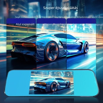 Elő- és hátsó kettős felvételű autós dash cam, 1080p, parkolófigyelés, éjszakai látás, körkörös felvétel