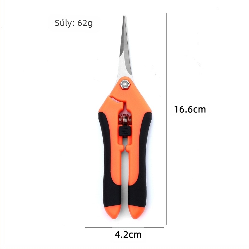 Szőlőmetsző olló – kerti olló hegyes végű a hajtások metszéséhez, Márka: Beautiful products