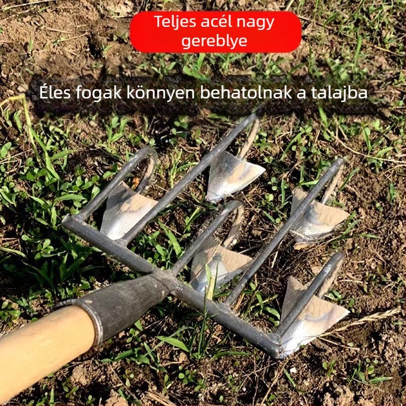 Xiaonong Három- és Négy Tüskés Talajkapáló Kapálógép a talaj fellazítására, gyomirtásra, árkok ásására és zöldségek ültetésére