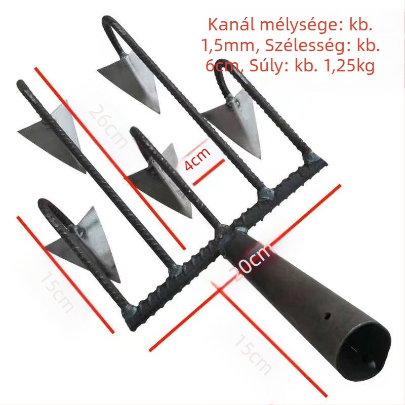 Xiaonong Három- és Négy Tüskés Talajkapáló Kapálógép a talaj fellazítására, gyomirtásra, árkok ásására és zöldségek ültetésére