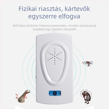 Ultrahangos szúnyog- és rovarriasztó - erős, kettős hangszóróval és kettős frekvenciával, kapcsolóval, 360° lefedettség, éjszakai fény