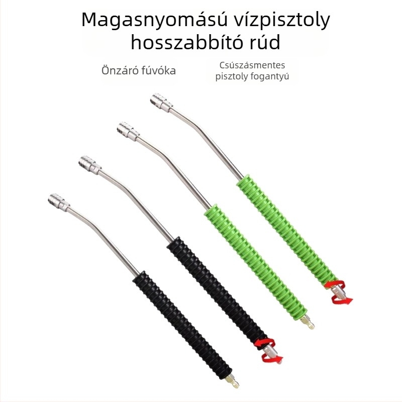 Autómosó magasnyomású pisztoly 304 rozsdamentes acél fejjel és műanyag markolattal; alkalmazás: autómosás; nyomás 300; súly 500 g