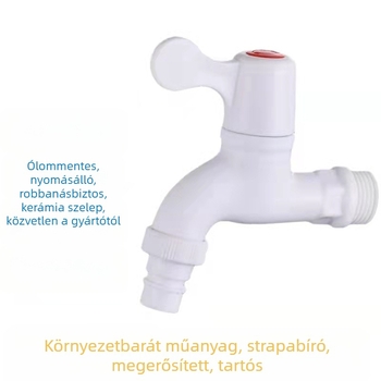 Mosógép csaptelep, műanyagból, kerámiás szelepmaggal, menetes csatlakozás, 0–90°C, 0–1.0 MPa