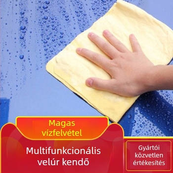 PVA műbőr törlőkendő – vastagított, rendkívül nedvszívó, autómosáshoz, ablaktisztításhoz, hajszárításhoz és háziállatok ápolásához