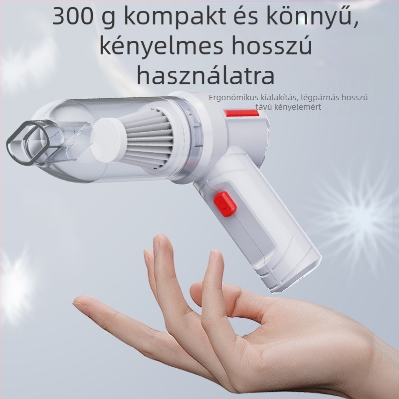Kézi autó- és otthoni porszívó, 7.4V, 120W, 5500Pa, vezeték nélküli töltés