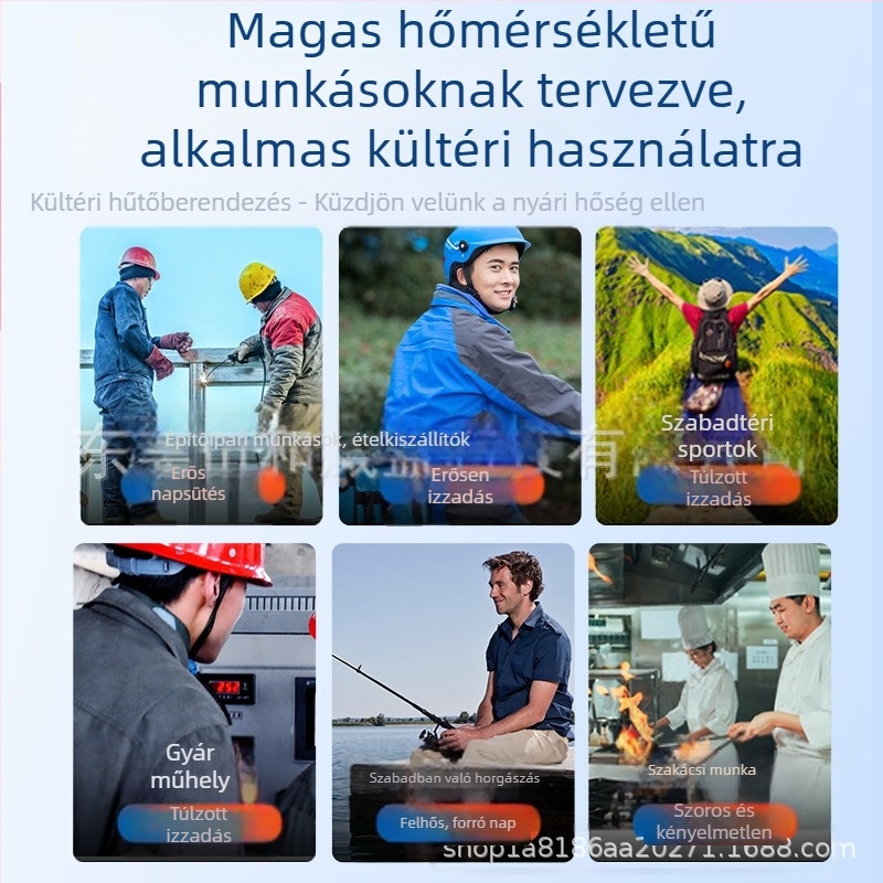 Lapát nélküli derék/nyak ventilátor, USB töltés, beépített 4000–6000 mAh-s akkumulátor, 3 sebességfokozat, brushless motor, hordozható asztali/kézi ventilátor