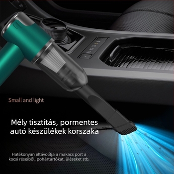 Nélkülözhető vezeték nélküli kézi porszívó autó- és otthoni használatra, ciklon fej, szívás 2100–3000 Pa, teljesítmény 75W, működési idő 0–1 óra, beépített akkumulátor 1600–2000 mAh