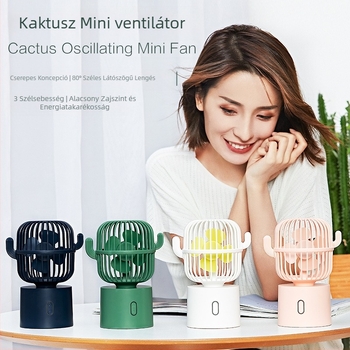 Kompakt USB asztali ventilátor – csendes, hordozható, újratölthető iroda, otthon és diákok számára