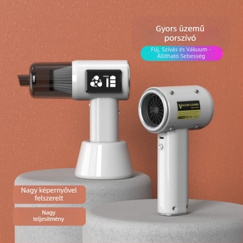 Vezeték nélküli autóporszívó digitális kijelzővel, autó- és otthoni kettős használat, hordozható, 60W, 6000Pa, újratölthető