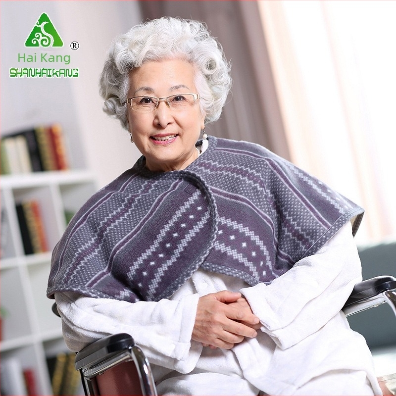 Uniszex kétoldalas velúr meleg shawl-poncsó geometriai mintával, elegáns téli–őszi–tavaszi kiegészítő