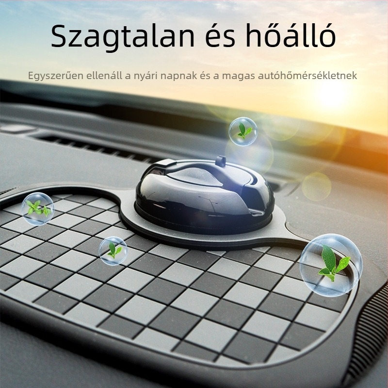 Autóhoz való anti-slip mat sakkos mintázattal, tartó a telefonhoz és tároló párna az műszerfalon; PVC anyag, testreszabható, logó nyomtatás