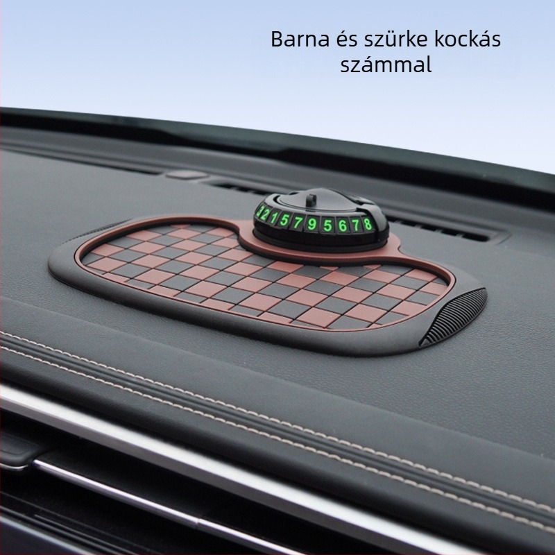 Autóhoz való anti-slip mat sakkos mintázattal, tartó a telefonhoz és tároló párna az műszerfalon; PVC anyag, testreszabható, logó nyomtatás
