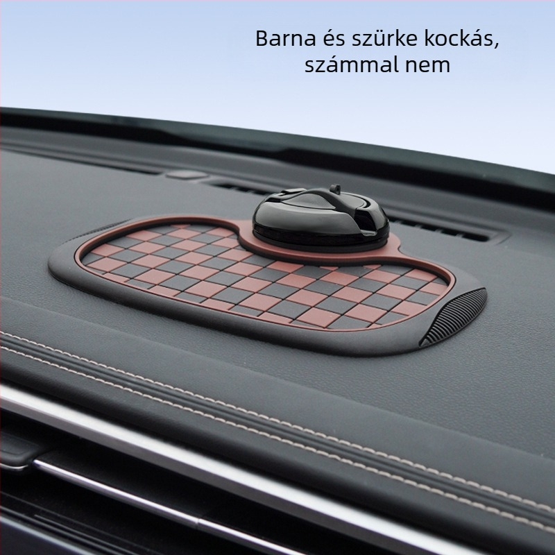 Autóhoz való anti-slip mat sakkos mintázattal, tartó a telefonhoz és tároló párna az műszerfalon; PVC anyag, testreszabható, logó nyomtatás